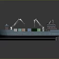 Cargo Ship Carrying Colorful Containers And Cranes 3d model