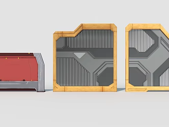 sci-fi fence military bunker industrial door hard surface 3d model