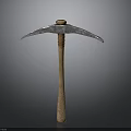 Heavy Duty Pickaxe Tool With Metal Head And Wooden Handle For Mining