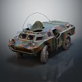 Military Reconnaissance Vehicle With Camouflage Paint And Roof Antenna Circular Radar Device Multi Wheel Design
