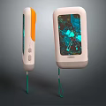 Portable Handheld Equipment Featuring Colorful Screen Green Lanyard And Orange Accent