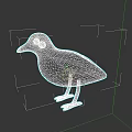 Red Shiny Toy Bird Figure With Glossy Surface And White Legs