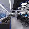 modern command center public security operation command center 3d model