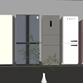 Neatly Arranged Modern Refrigerators and Freezers in Various Colors and Styles