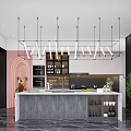 Modern Fashion Store Interior With Hanging Clothes Shoe Shelves And Central Counter