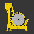 Yellow Mechanical Cutting Equipment With Circular Saw Blade And Support Structure