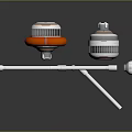 Practical Household Tool With Silver And Orange Metal Components Connected Structure