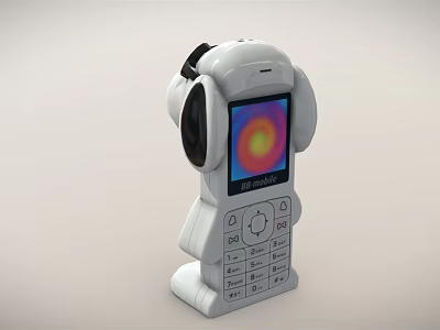 Robot Shaped Mobile Phone With Thermal Imaging Screen And FLIR Display Keypad Feature 3d model
