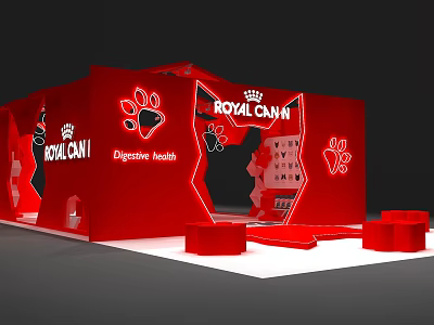 Modern pop-up shop Royal Asian Pet Show Cat Booth pop-up shop 3d model