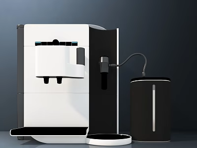 Modern White And Black Automatic Coffee Machine With Removable Water Tank 3d model