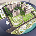 Commercial Display Equipment for Architectural Model with Rotating Circular Platform and Detailed City Layout
