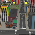 Colorful Urban Buildings With Modern High Rise And Low Rise Structures On City Street