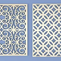 Decorative Laser Cut Room Dividers With Intricate Scroll And Circular Patterns 3d model