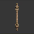 Golden Twisted Brass Door Handle With Decorative Vintage Design For Household Living