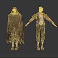 Two Men In Different Outfits Hooded Cloak And Leather Jacket