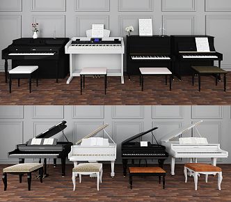 Jane European Piano Combination 3d model