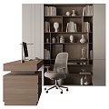 Modern Table and Chair Combination Boss Office Desk Chair Wall Decoration 3d model