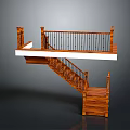 Elegant Wooden Staircase Design With Handrail Balustrade And Sturdy Steps