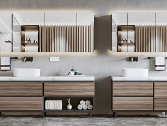 Modern sink bathroom cabinet combination 3d model