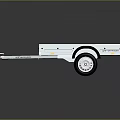 White Open Bed Utility Trailer With Brown Floor Black Wheels And Hitch Design