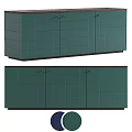 Modern Teal Entryway And Side Cabinet Design With Paneled Doors And Storage