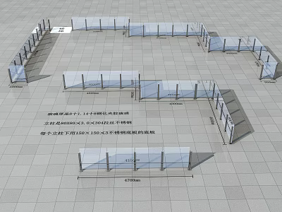 Stainless Steel Glass Railing Glass Railing Guardrail Glass Railing Guardrail Glass Fence Guardrail Balcony Guardrail Railing 3d model