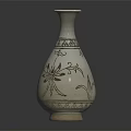 Beautiful White Vase With Intricate Flower Patterns And Decorative Design 3d model