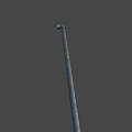Long Handled Black Metal Weapon with Curved Head and Shaft Design