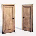 Solid Wood Hinged Doors With Natural Wood Grain And Classic Door Handles