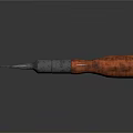 Durable Hardware Screwdriver With Orange Wooden Handle And Metal Blade On Gray Background With Reflection