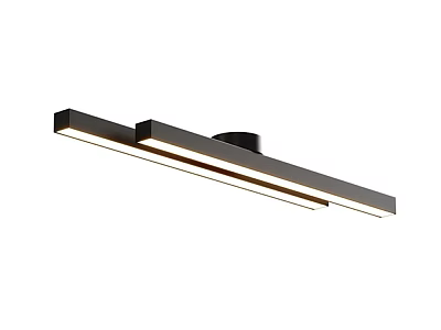 Modern Linear Pendant Light With Black Metal Frame And Warm LED Lighting 3d model