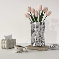 Metal Vase Tulip Tissue Box 3d model