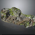 Natural Rock Formation With Green Moss And Various Colored Textures For Landscape Scenery