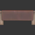 Vintage Wooden Bench With Red Leather Upholstered Seat And Solid Wood Legs