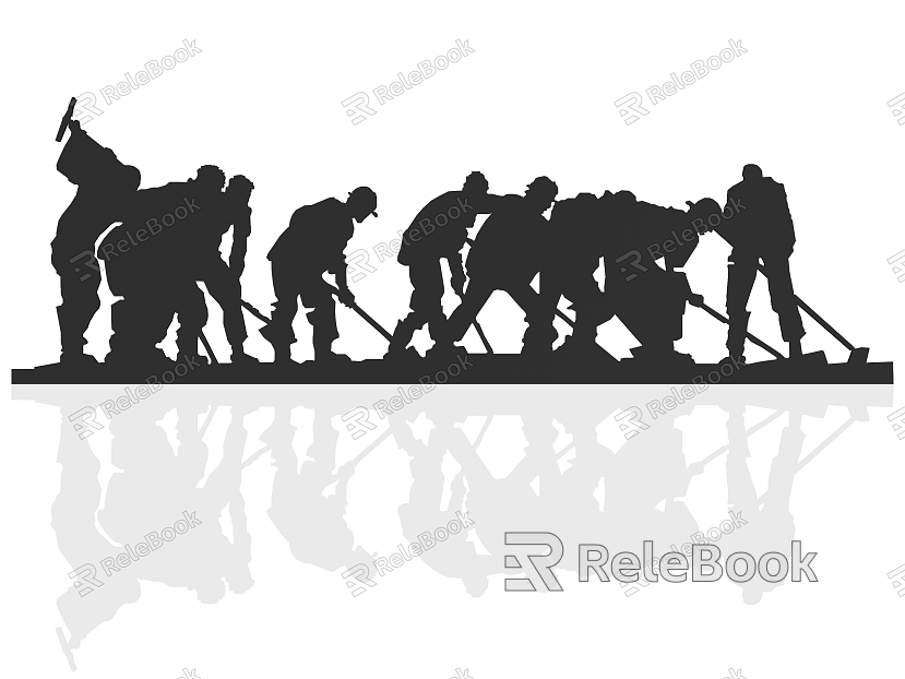 Construction worker silhouette labor figure worker silhouette wall decoration worker material silhouette person material construction worker construction site worker model