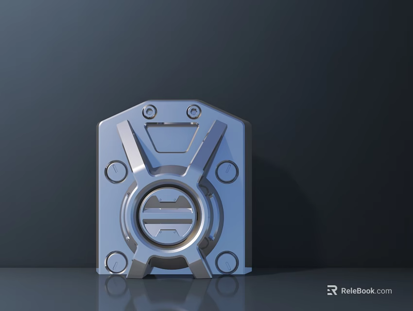Smart Machine Silver Metal Component With Circular Geometric Shapes Sleek Surface Reflective Finish 3d model 