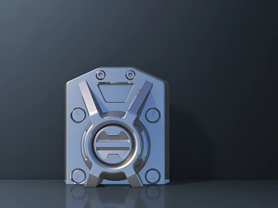 Smart Machine Silver Metal Component With Circular Geometric Shapes Sleek Surface Reflective Finish 3d model