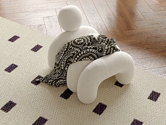 Sofa stool Low stool 3d model