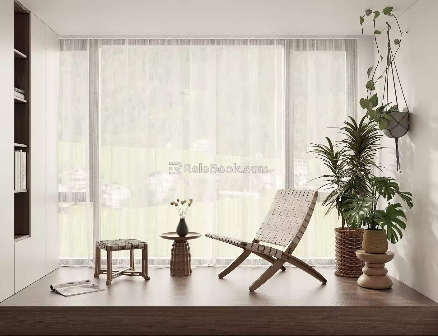 Leisure Chair Lazy Sofa Potted Plant 3d model