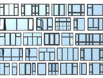 Modern windows and doors 3d model