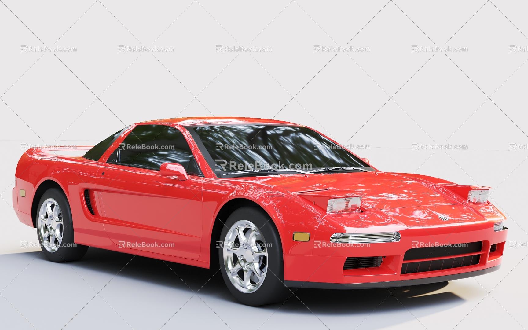 Red Retro Car sports car Acura 3d model