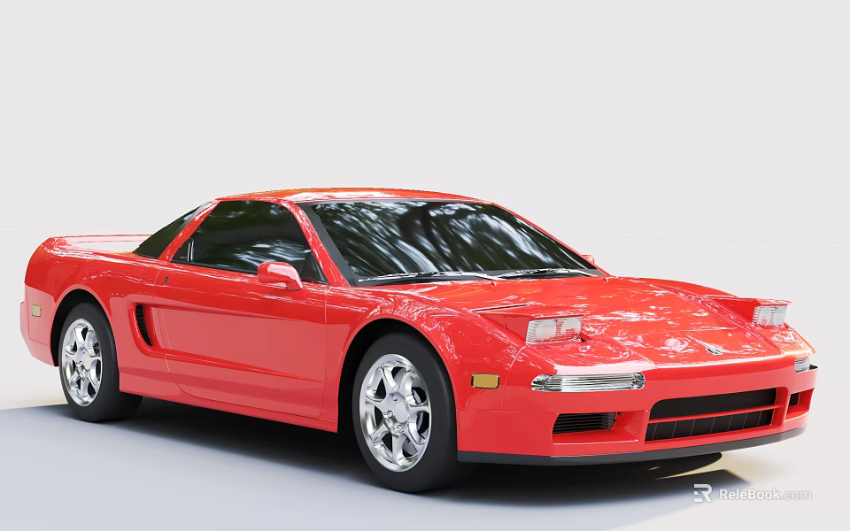Red Sports Car With Aerodynamic Body Shiny Finish And Alloy Wheels 3d model 