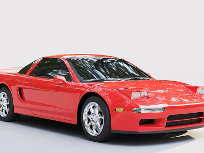 Red Sports Car With Aerodynamic Body Shiny Finish And Alloy Wheels 3d model