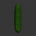 Fresh Green Cucumber Vegetable with Smooth Skin and Striped Pattern on Gray Background