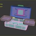 Practical Plastic Lunch Box Featuring Purple Turquoise Compartments And Open Lid Design