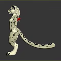 Anthropomorphic Snow Leopard Character With White Spotted Body Blue Eyes And Standing Pose