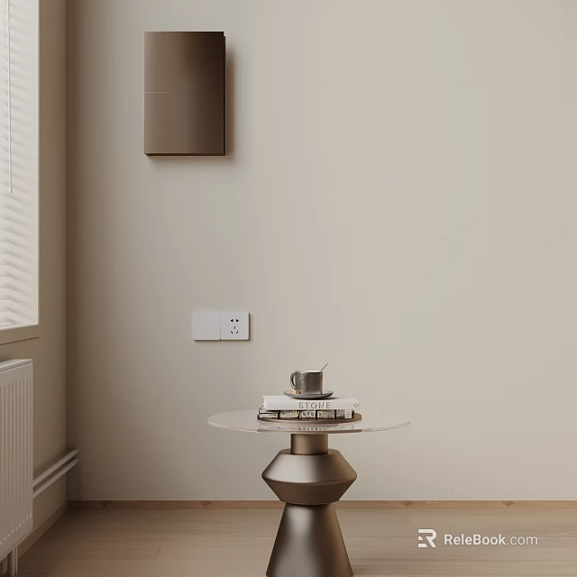 Modern Side Table With Glass Top And Geometric Metal Base For Living Room 3d model 