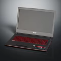 MSI Modern Laptop With Red Keyboard Dark Gray Body And Open Screen