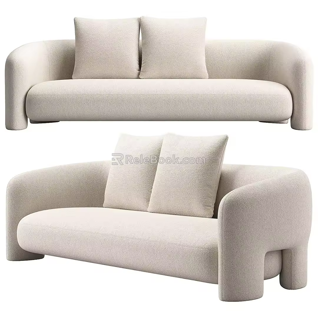 Double sofa leisure sofa 3d model
