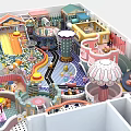 Indoor Playground With Colorful Slides Carousel And Interactive Kids Play Zones